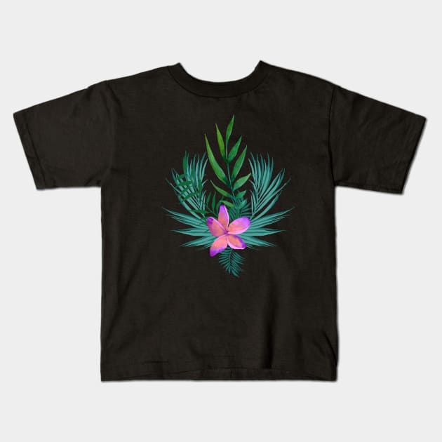 Flower Tropical Kids T-Shirt by ARTSYILA